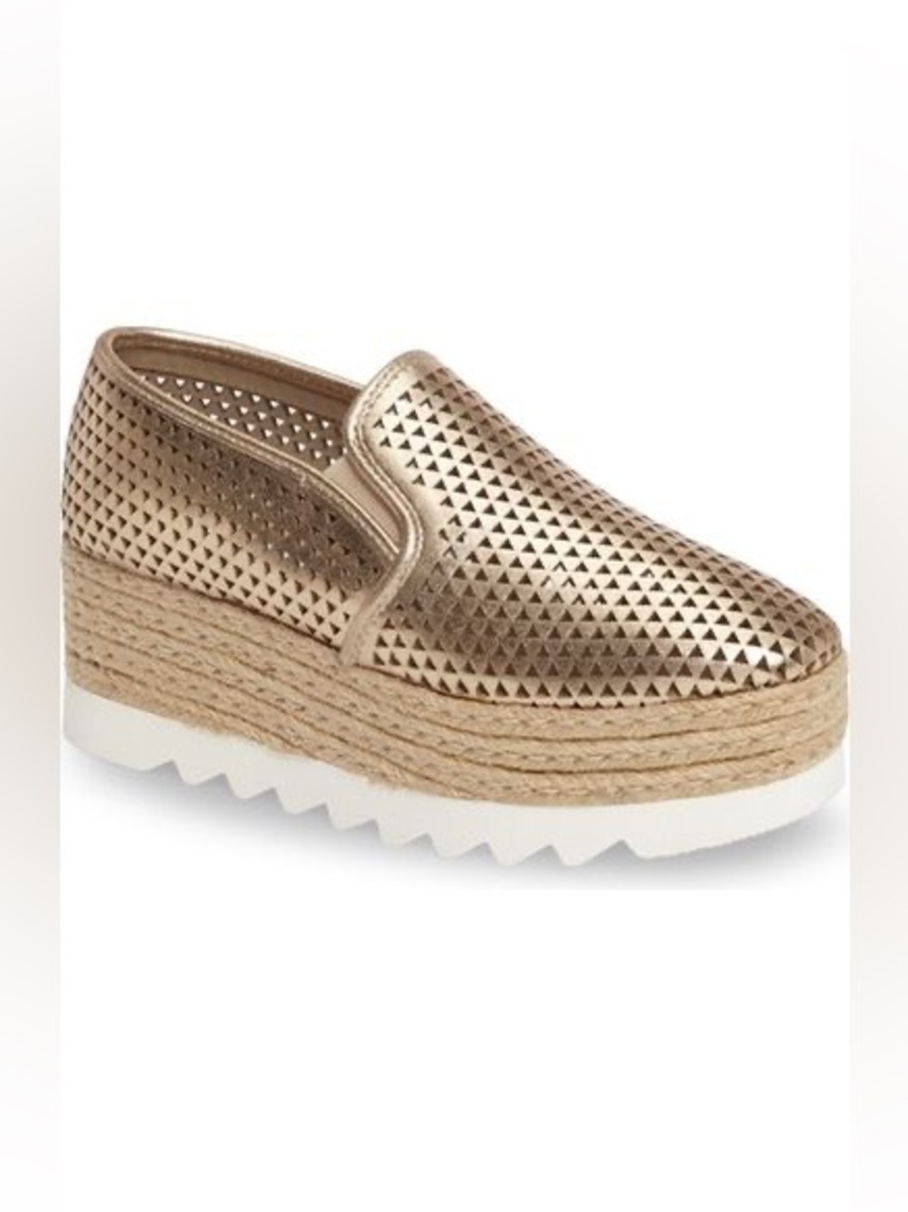 Women’s STEVE MADDEN Koreen slip on gold metallic platform sneakers- size 7.5